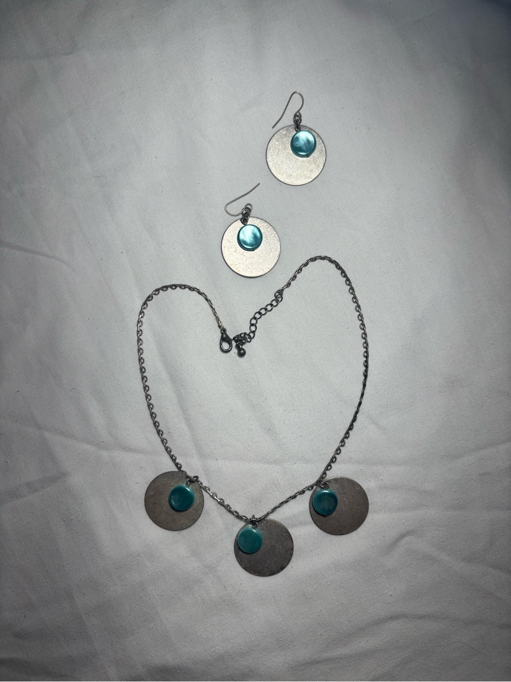 Blue and Silver Matching Jewelry Set